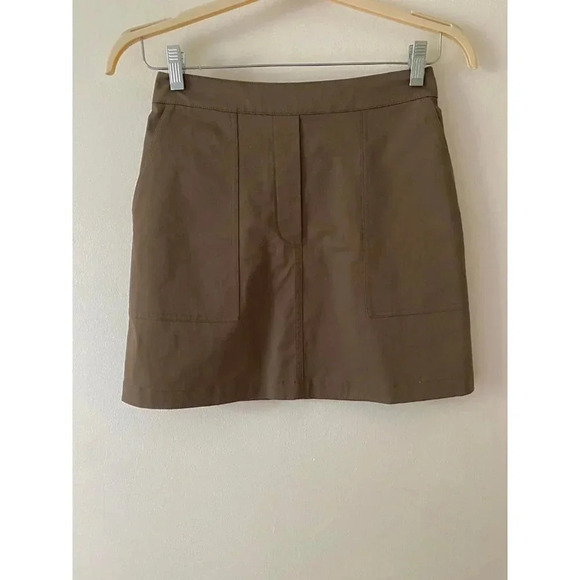 Theory Skirt Women’s Small Stitched Pocket A-line Utility - Picture 3 of 8